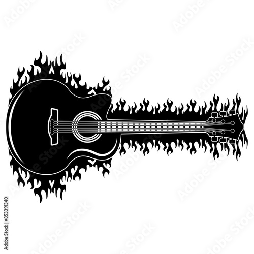 Flaming guitar