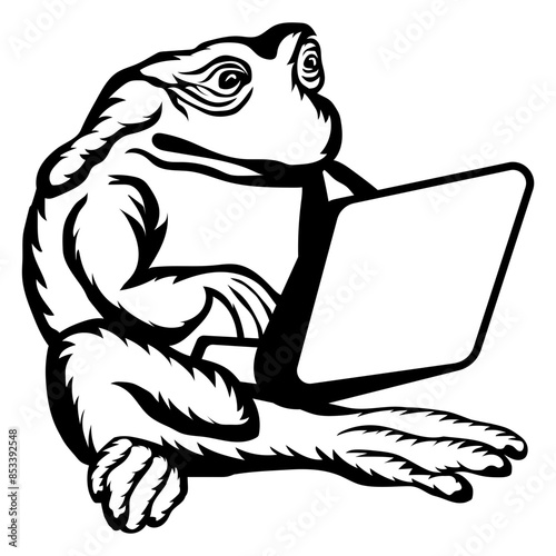 Frog On Laptop