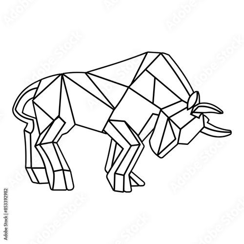 Geometric Animals  Bull Outline