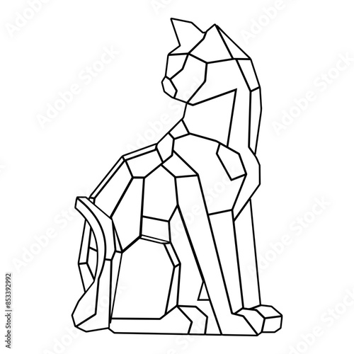 Geometric Animals  Cat Outline