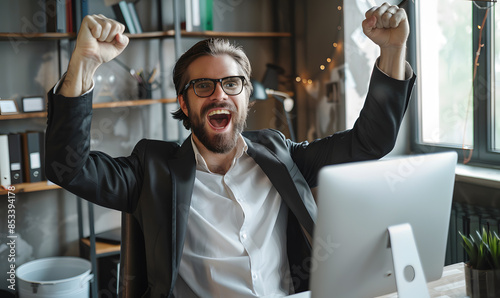 happy and excited businessmen investing