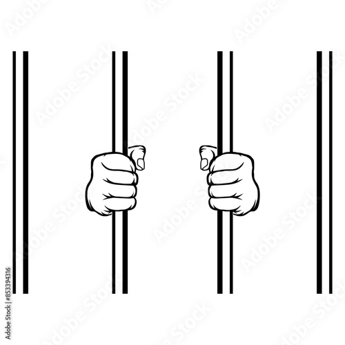 Hands Holding Prison Bars