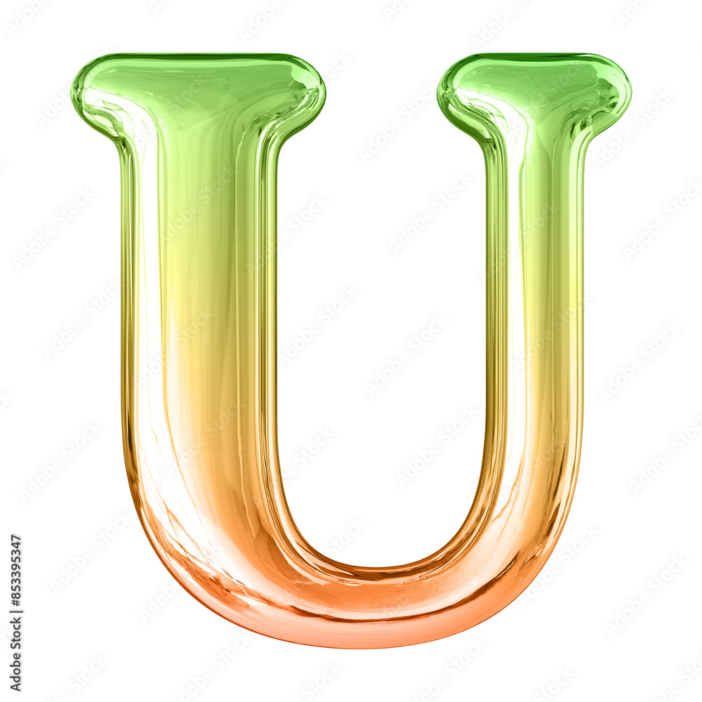 Gradient 3D Font Letter U uppercase Gradient 3D Font Letter U uppercase
