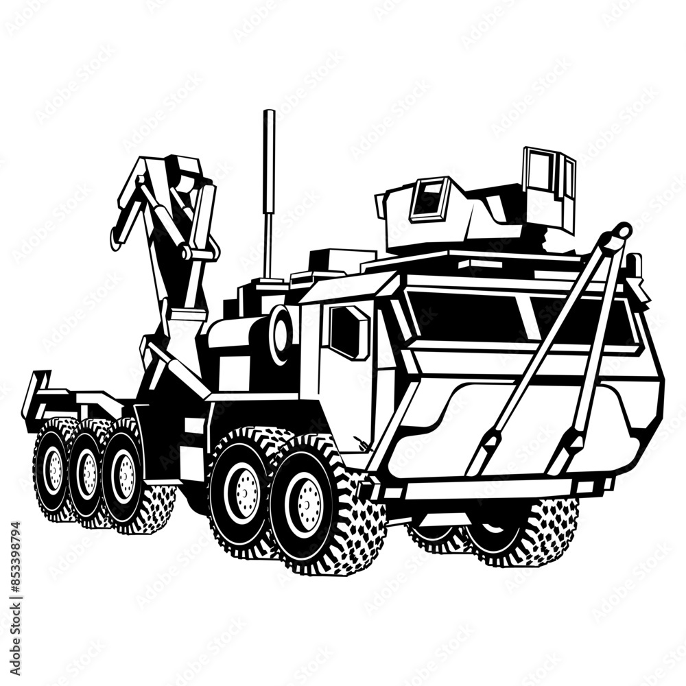 Naklejka premium Marine Vehicle Combat Vehicle, Marines, Military Marines