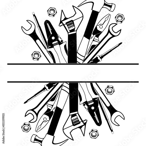 Mechanic Tools Split Monogram Logo