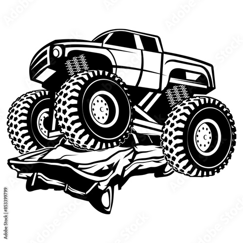 Monster Truck Smashing Car