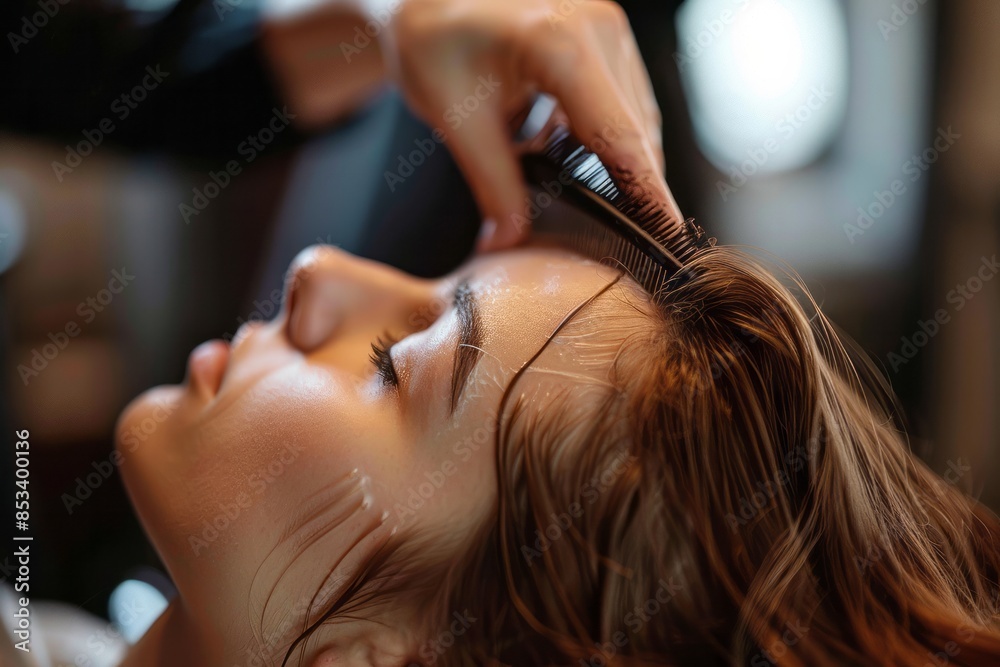 Fototapeta premium Woman Getting Hair Removed closeup 