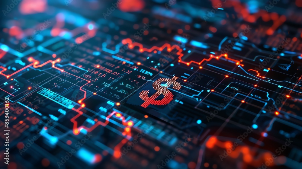 Abstract trade icon with interconnected currency symbols, highlighting global financial exchanges