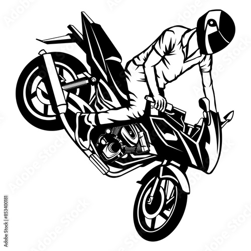 Motorcycle Reverse Pop A Wheelie