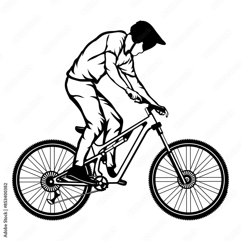 Naklejka premium Mountain Biking