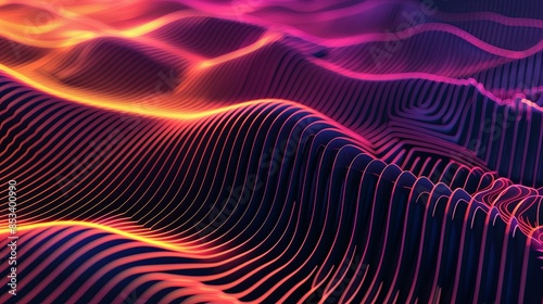 abstract lines background gradient in cyberpunk style