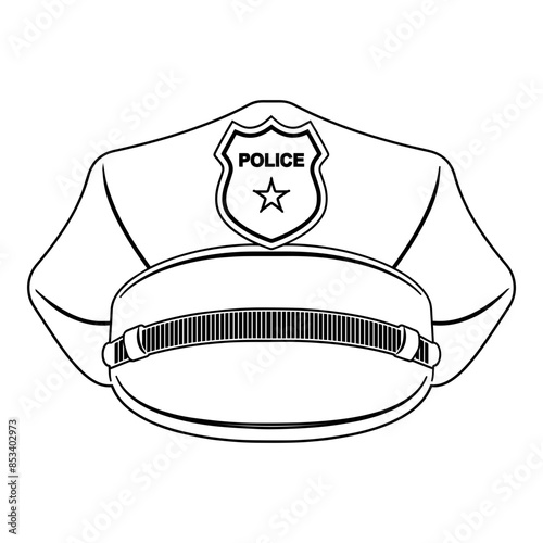 Police Hat Front Outline