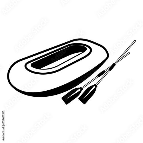 Rafting Boat and Paddles