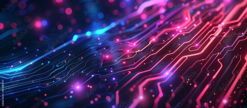 A colorful image of a circuit board with many small lights. The image has a futuristic and technological vibe A colorful image of a circuit board with many small lights. The image has a futuristic and technological vibe