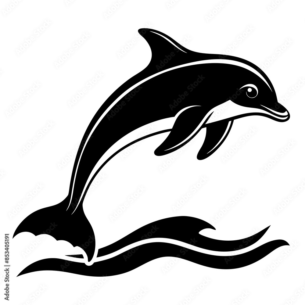 Obraz premium dolphin vector silhouette illustration and svg