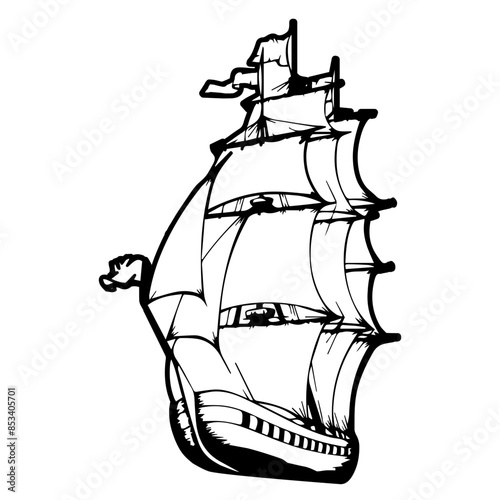 Ship With Sails  Nautical Design