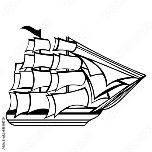 Ship With Sails  Nautical Design