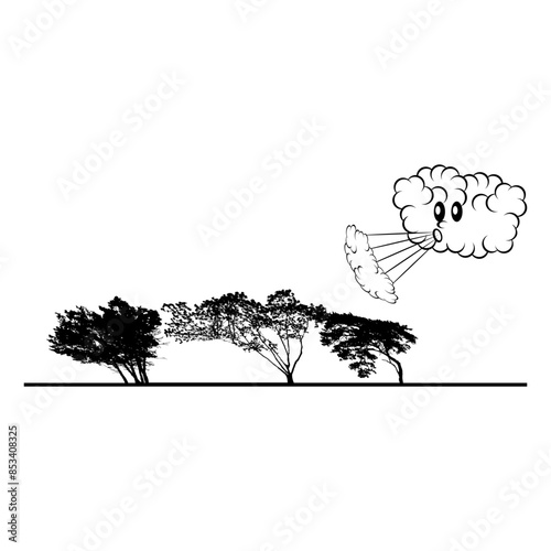 Strong Wind Blowing On Trees Wind Windy Wind