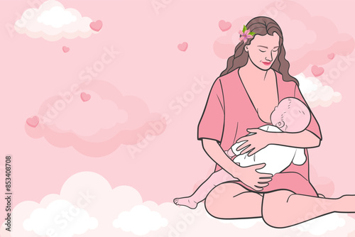 Hand drawn breastmilk vector illustration.