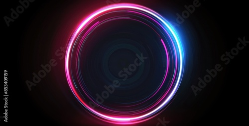 Abstract Circular Neon Lights