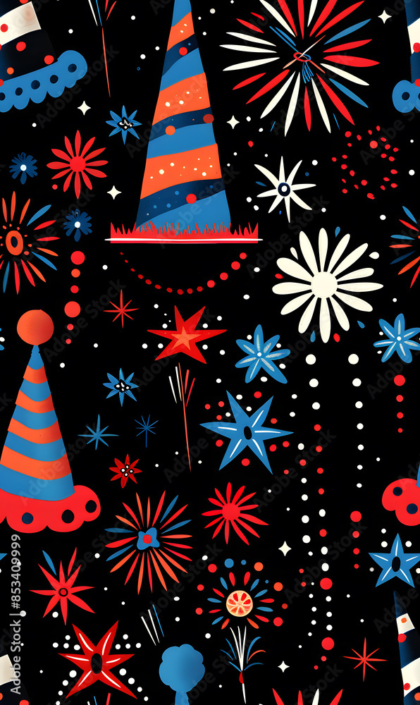 Fototapeta premium wallpaper, tiles or carpet cartoon illustrator, seamless pattern.