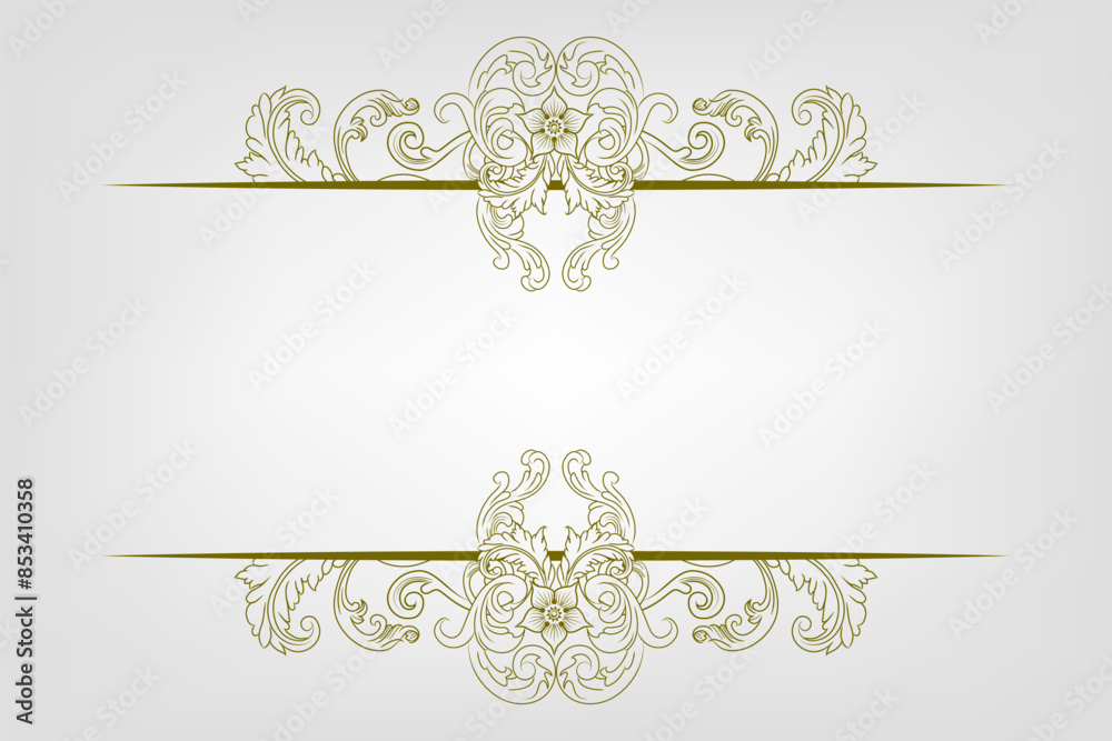 Fototapeta premium Classic Vitage Wedding Ornaments Frames Separator Elements Classic Vintage Wedding Invitation Hand Drawn Ornate the Calligraphy Poster Victorian Style