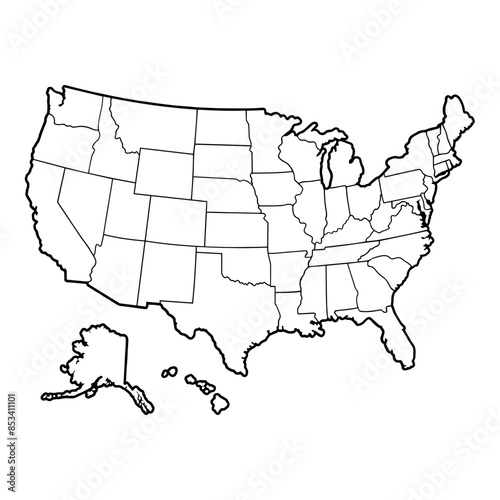 USA Map  States Outline