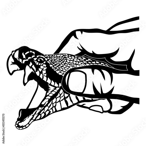 Viper Snake Hand Holding Snake