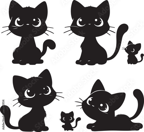 Adobe Illustrator Artwork of cat silhouette.