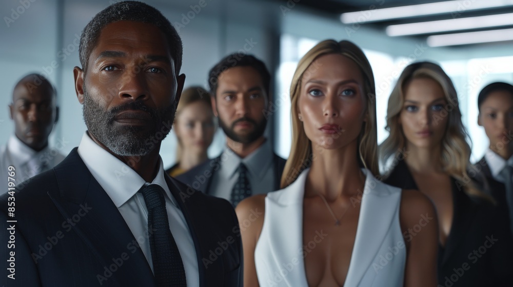Diverse Team of Professionals in a Sleek Modern Office Representing Various Skin Tones and Friendly Demeanors Diverse Team of Professionals in a Sleek Modern Office Representing Various Skin Tones and Friendly Demeanors