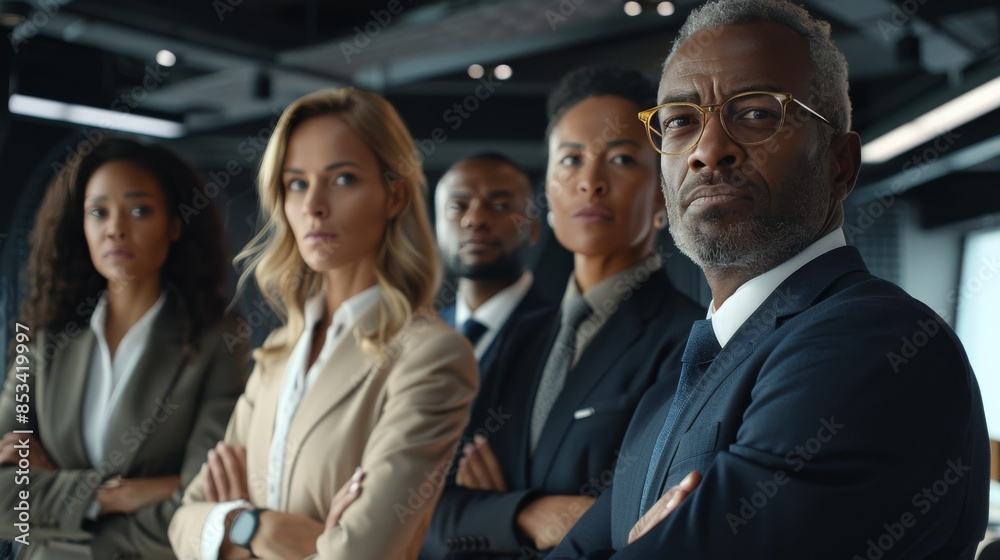 Diverse Team of Professionals in a Sleek Modern Office Representing Various Skin Tones and Friendly Demeanors Diverse Team of Professionals in a Sleek Modern Office Representing Various Skin Tones and Friendly Demeanors