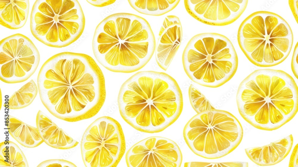 Watercolor Lemon Slices Pattern Watercolor Lemon Slices Pattern