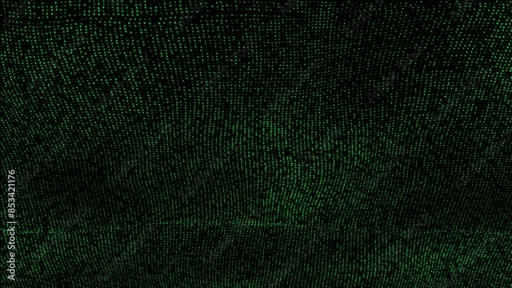 Fondo de puntos animados, de color verde, sobre fondo negro