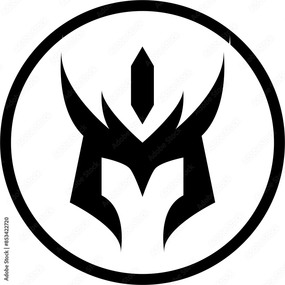 The letter m icon that looks like a soldier's mask is suitable for gaming icons The letter m icon that looks like a soldier's mask is suitable for gaming icons