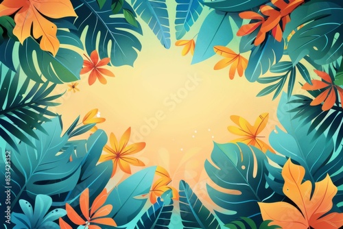 Summer Background illustration created with Generative AI