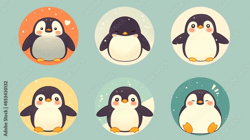 Obraz premium かわいいペンギンのアイコン1