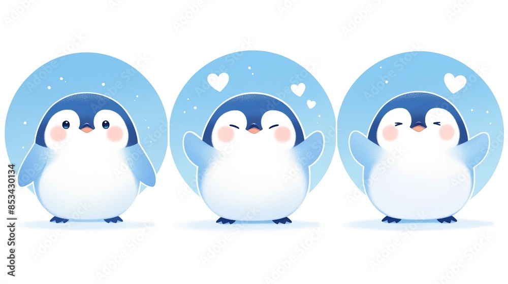 Naklejka premium かわいいペンギンのアイコン3
