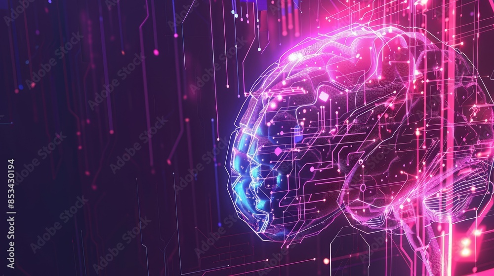 An abstract AI brain banner with neon circuits and data streams, highlighting the innovative aspects of AI technology. An abstract AI brain banner with neon circuits and data streams, highlighting the innovative aspects of AI technology.