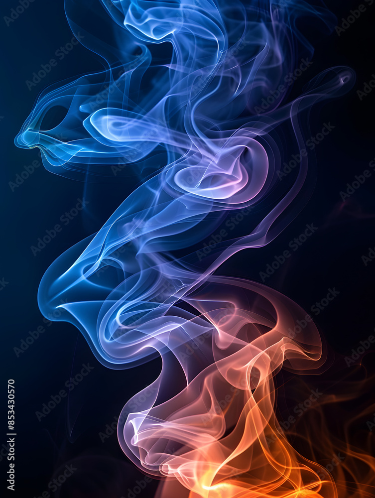Fototapeta premium Abstract white smoke or steam swirls
