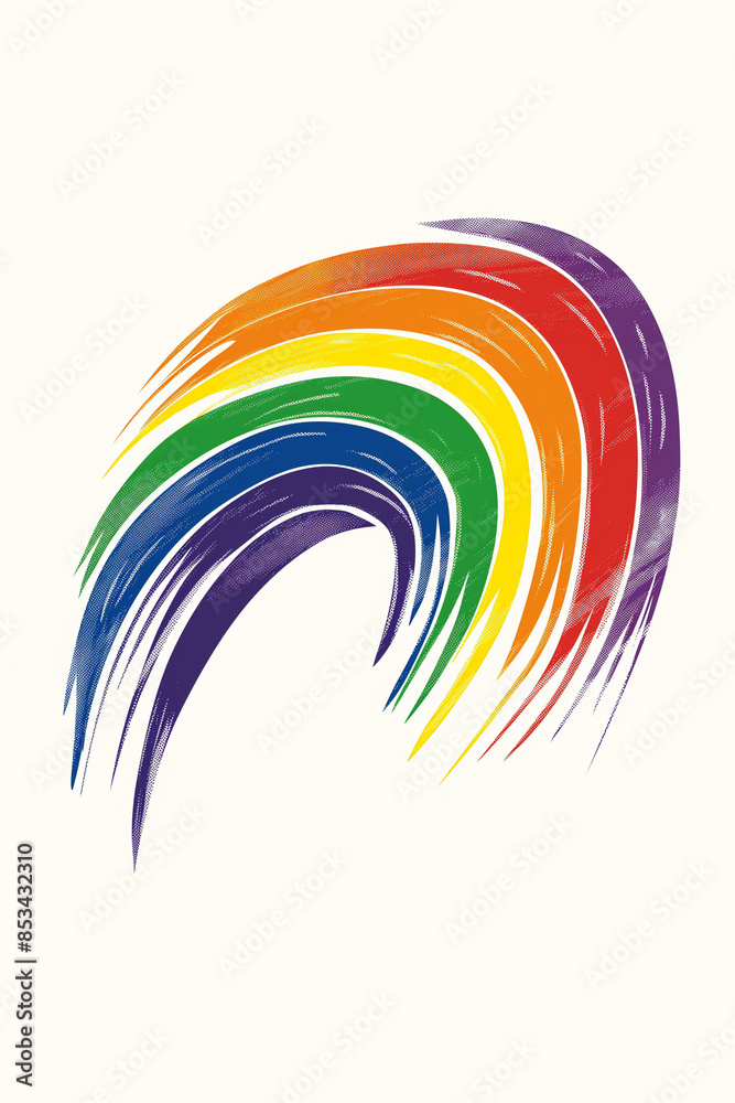 Fototapeta premium A rainbow with a brush stroke effect