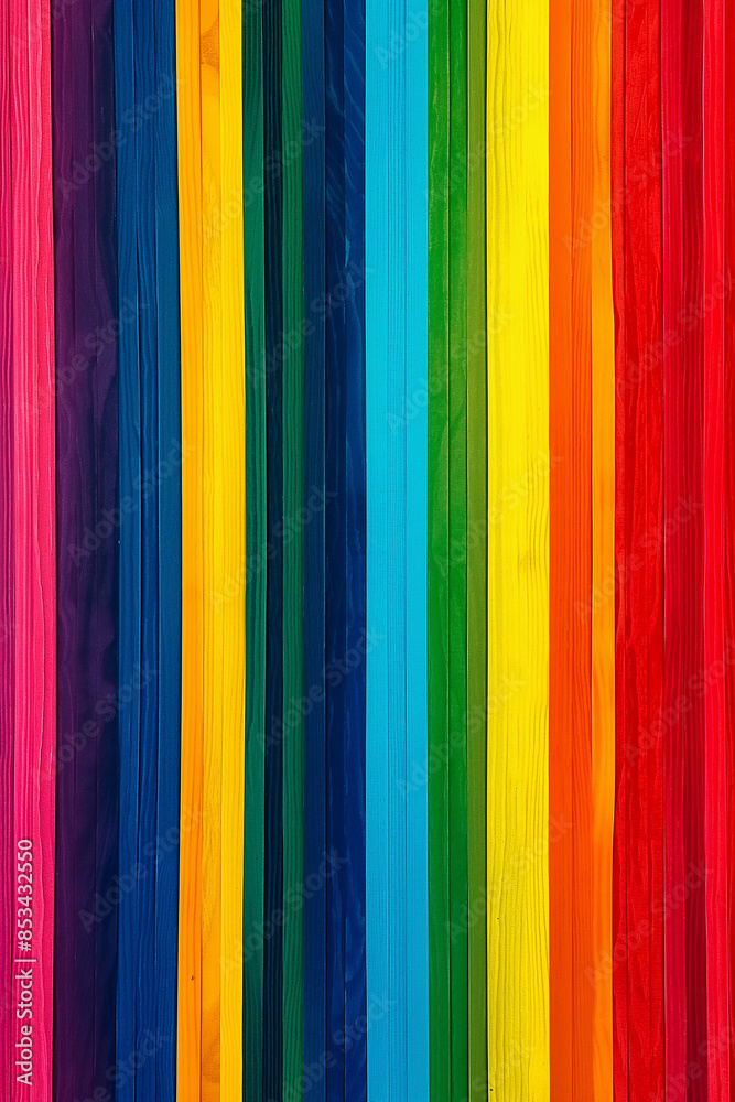 A colorful striped wooden board with a rainbow pattern A colorful striped wooden board with a rainbow pattern