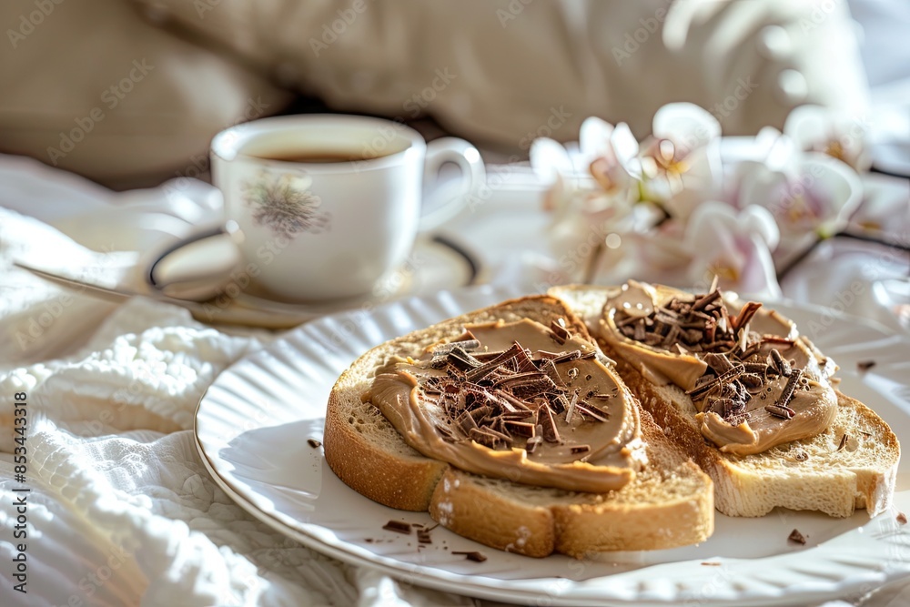 Chocolate Peanut Butter Toast with Coffee Chocolate Peanut Butter Toast with Coffee