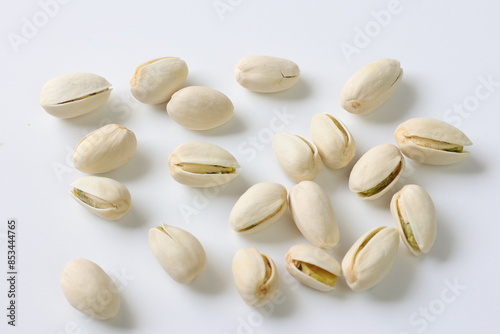 pistachio nuts on white background