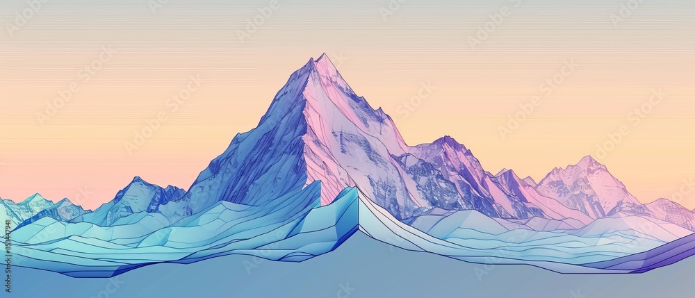 Fototapeta premium Pastel Mountain