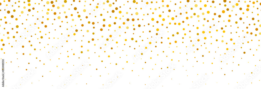 Gold falling confetti background. Repeated golden dotted glitter pattern. Yellow, orange and golden dots wallpaper. Celebration Christmas, New Year or birthday party repeating backdrop. Vector Gold falling confetti background. Repeated golden dotted glitter pattern. Yellow, orange and golden dots wallpaper. Celebration Christmas, New Year or birthday party repeating backdrop. Vector