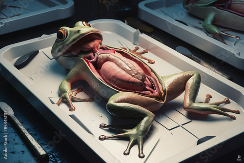 disecting frog photo