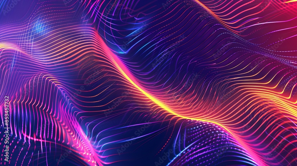abstract lines background gradient in cyberpank style