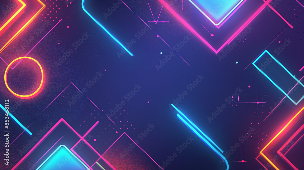 Fototapeta premium A colorful background with neon shapes and lines