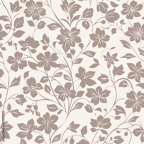 tonal floral pattern vector in linen color