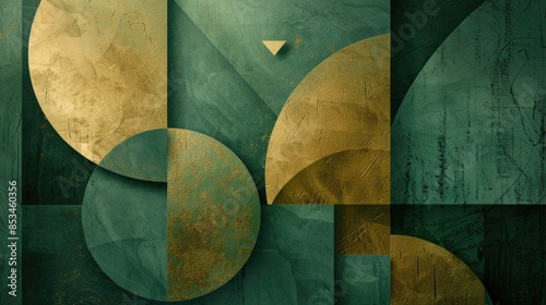 A green and gold geometric pattern. AIG51A.